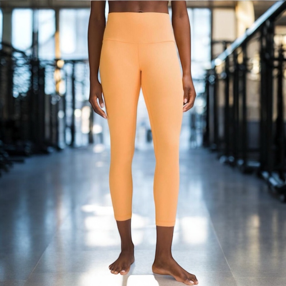 lululemon Align Ribbed High-Rise Pant 25" Mango Dream 🥭 size 10